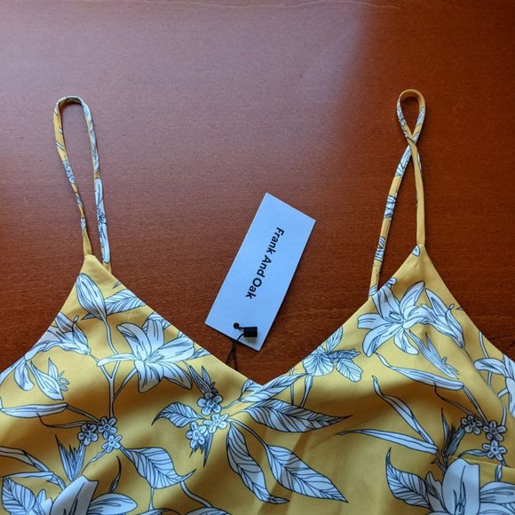 Frank and Oak - Mustard floral print midi dress - Picture 2 of 7